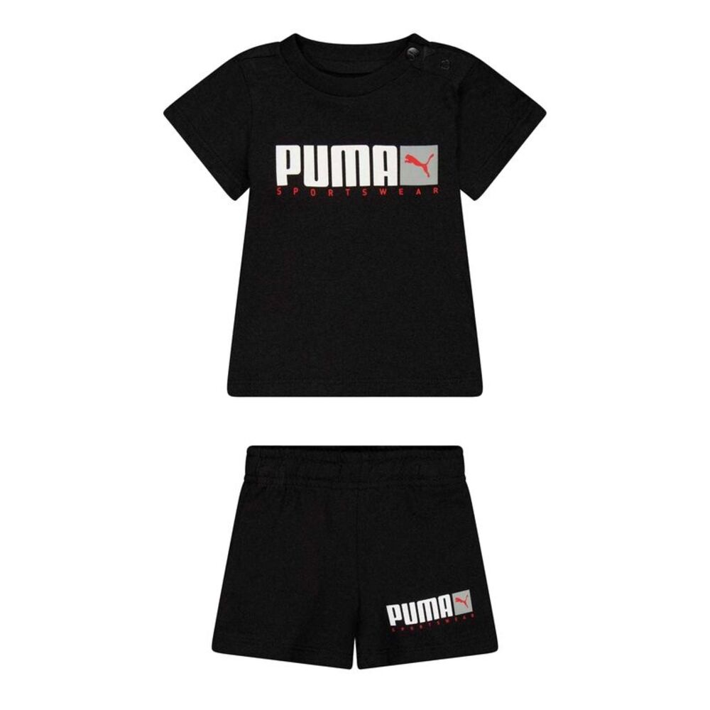 Puma Childrens/Kids Graphic Logo T-Shirt & Shorts Set / Puma Black